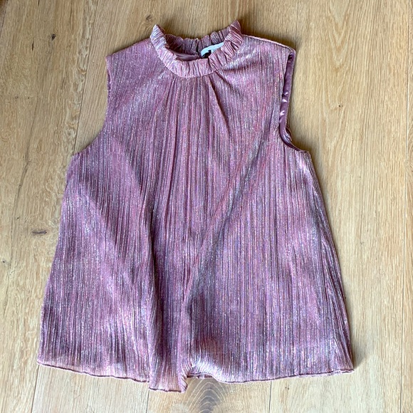 🦄 Eri + Ali (Anthropologie) sleeveless A-line top in mauve - Picture 1 of 9